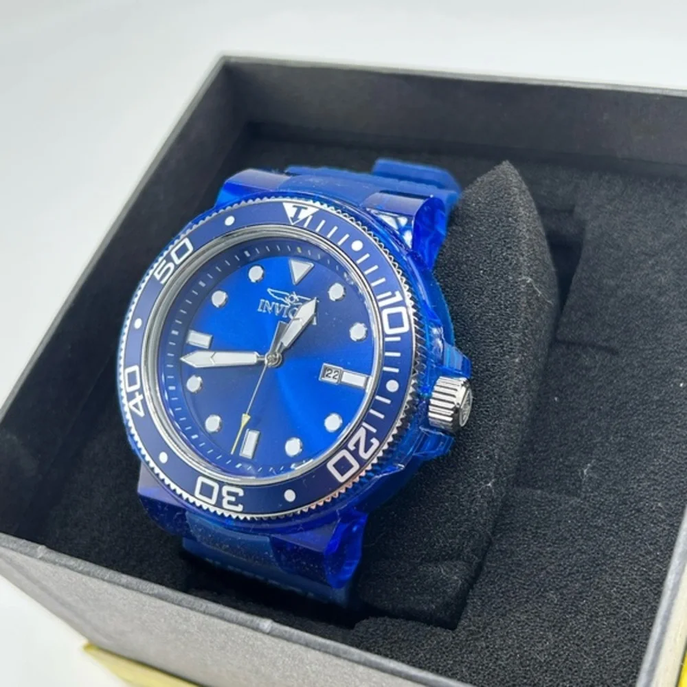 Invicta Pro Diver Men's Watch - 51.5mm, Blue,Transparent